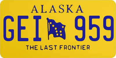 AK license plate GEI959