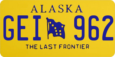 AK license plate GEI962