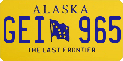 AK license plate GEI965
