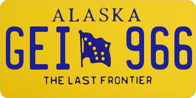 AK license plate GEI966