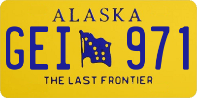 AK license plate GEI971