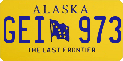 AK license plate GEI973