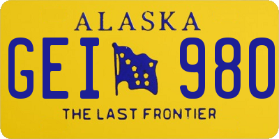AK license plate GEI980