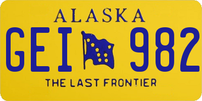 AK license plate GEI982