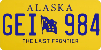 AK license plate GEI984