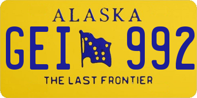 AK license plate GEI992
