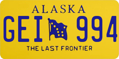 AK license plate GEI994