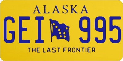 AK license plate GEI995