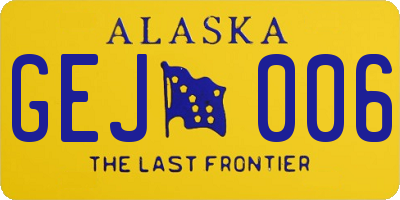 AK license plate GEJ006