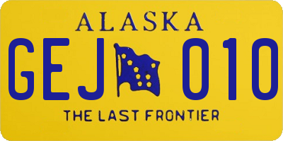 AK license plate GEJ010