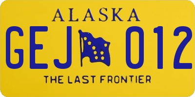 AK license plate GEJ012
