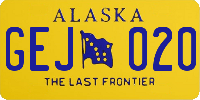 AK license plate GEJ020