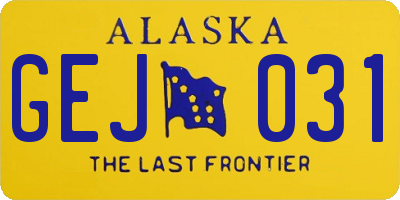 AK license plate GEJ031