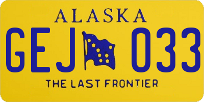 AK license plate GEJ033