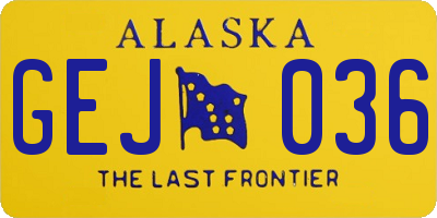 AK license plate GEJ036