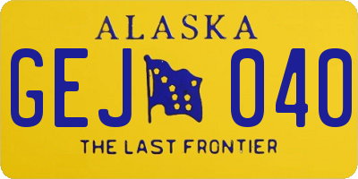 AK license plate GEJ040