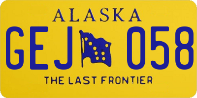 AK license plate GEJ058