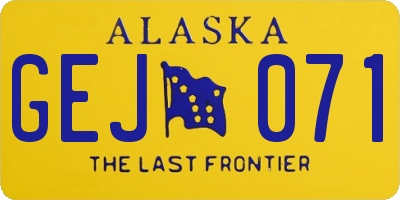 AK license plate GEJ071