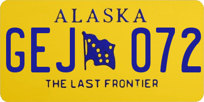 AK license plate GEJ072