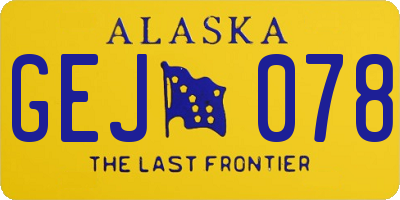 AK license plate GEJ078