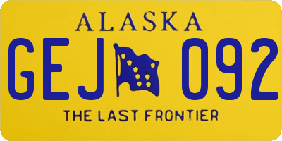 AK license plate GEJ092