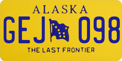 AK license plate GEJ098