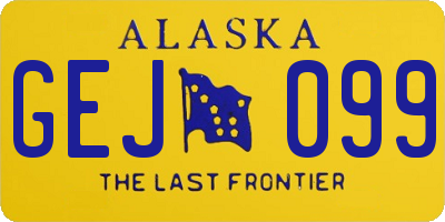 AK license plate GEJ099