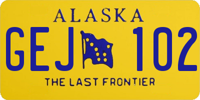 AK license plate GEJ102