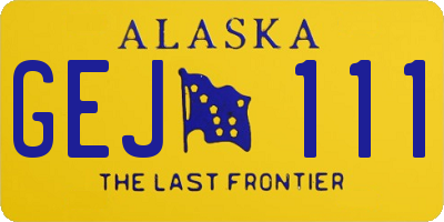 AK license plate GEJ111