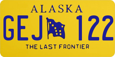 AK license plate GEJ122