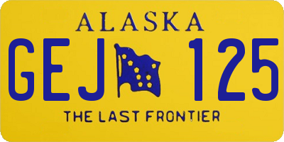AK license plate GEJ125