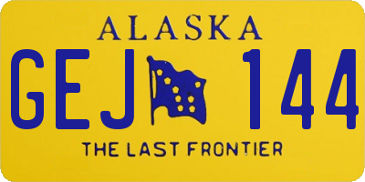 AK license plate GEJ144