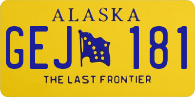 AK license plate GEJ181