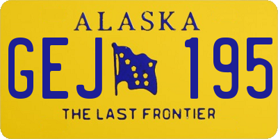 AK license plate GEJ195