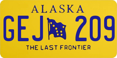 AK license plate GEJ209