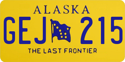 AK license plate GEJ215