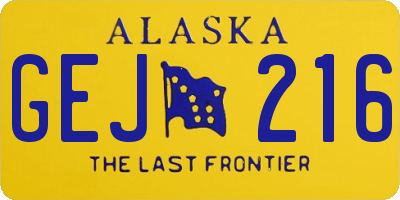 AK license plate GEJ216
