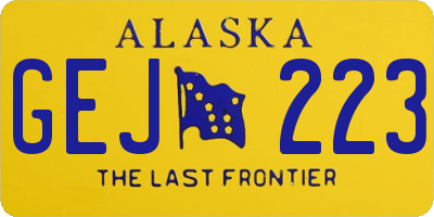 AK license plate GEJ223