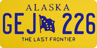 AK license plate GEJ226