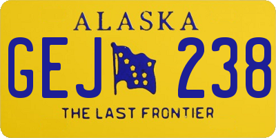 AK license plate GEJ238