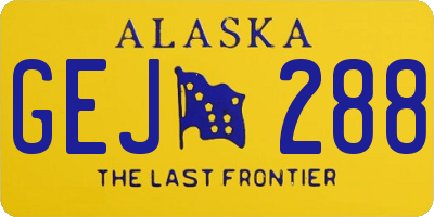 AK license plate GEJ288
