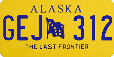 AK license plate GEJ312