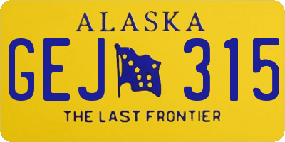 AK license plate GEJ315