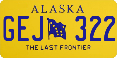 AK license plate GEJ322