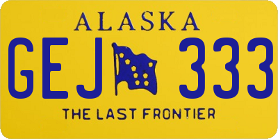AK license plate GEJ333