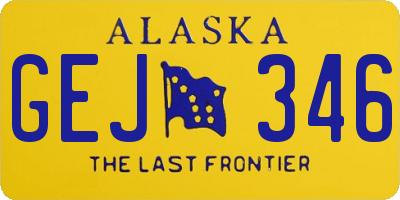 AK license plate GEJ346