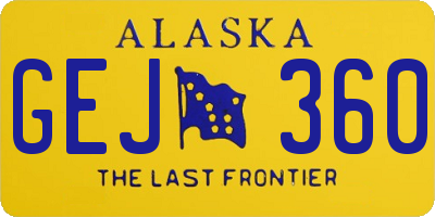 AK license plate GEJ360