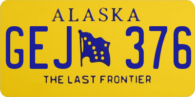 AK license plate GEJ376