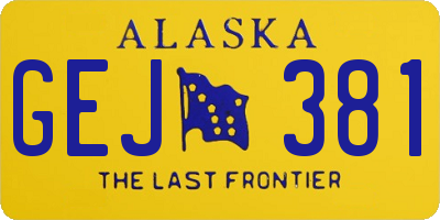 AK license plate GEJ381