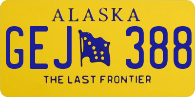 AK license plate GEJ388